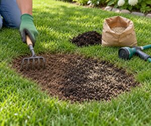 how to fix bare spots in a lawn