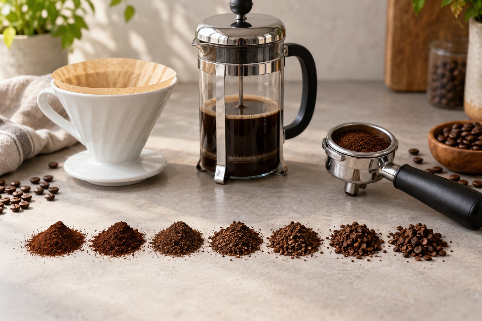 grind size chart for different brewing methods