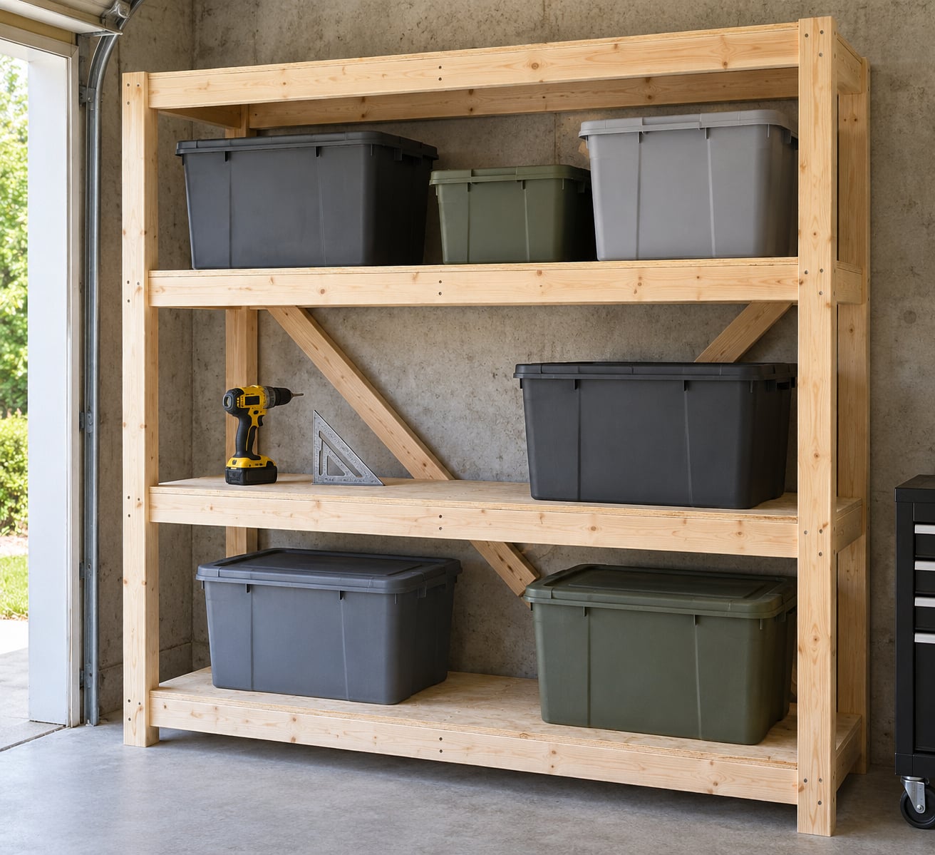 how to build garage shelving that holds weight