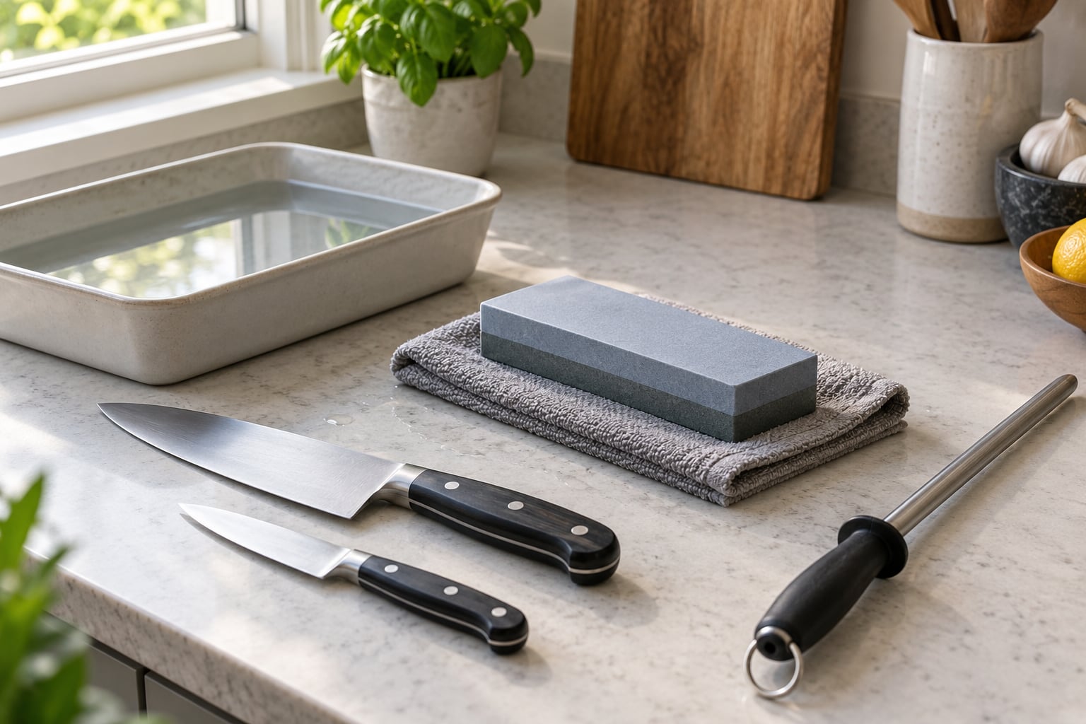 how to sharpen kitchen knives at home