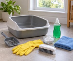 how to clean a litter box to reduce odor