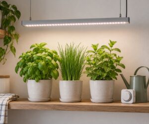 how to grow herbs indoors under grow lights