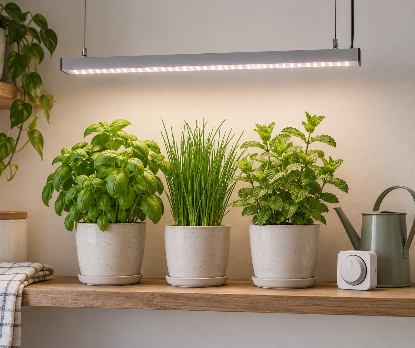 how to grow herbs indoors under grow lights