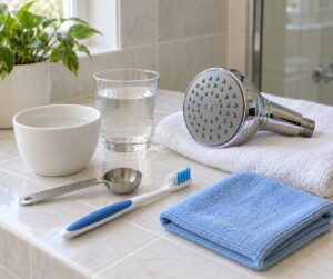 how to clean a showerhead with vinegar