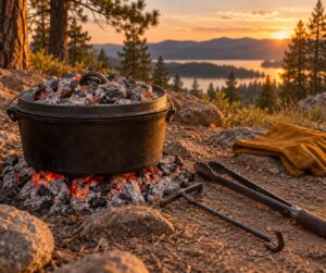 how to cook over a campfire with a dutch oven