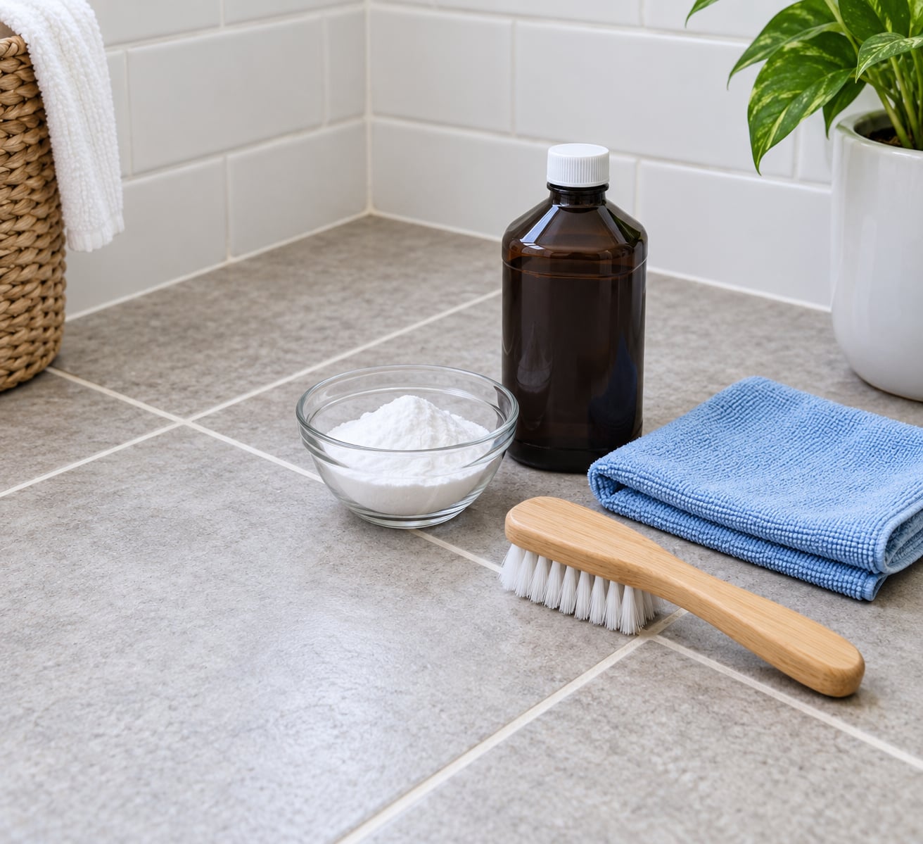 how to clean grout without scrubbing for hours
