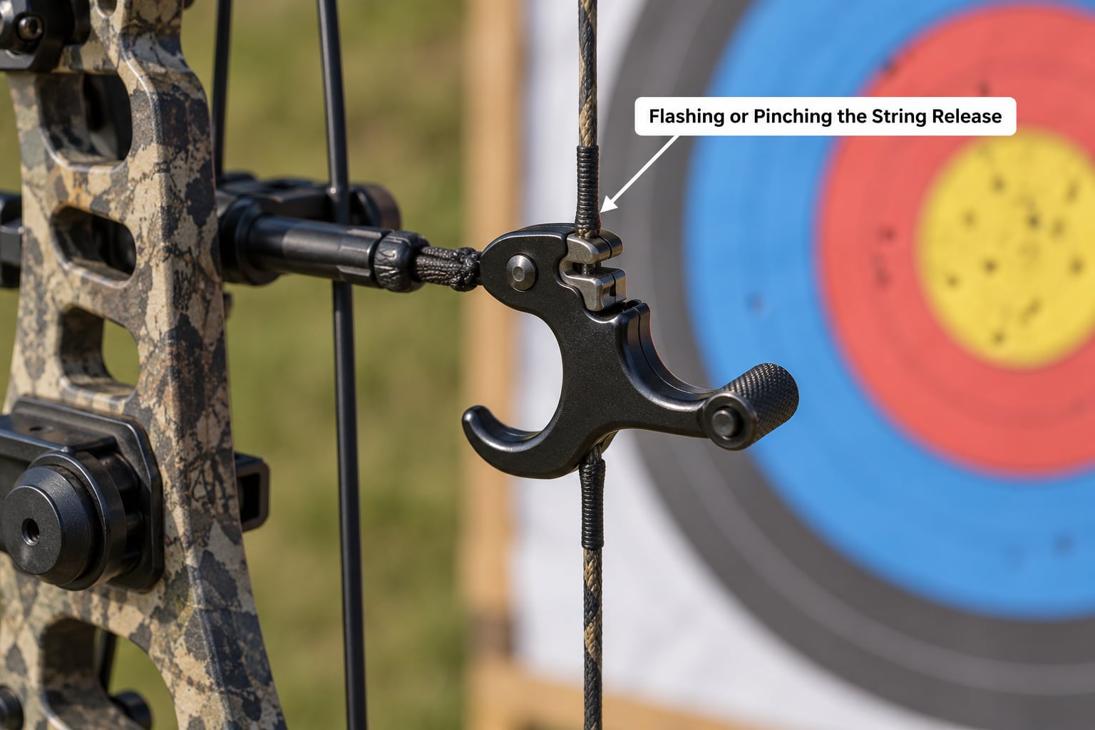 Flashing or Pinching the String Release