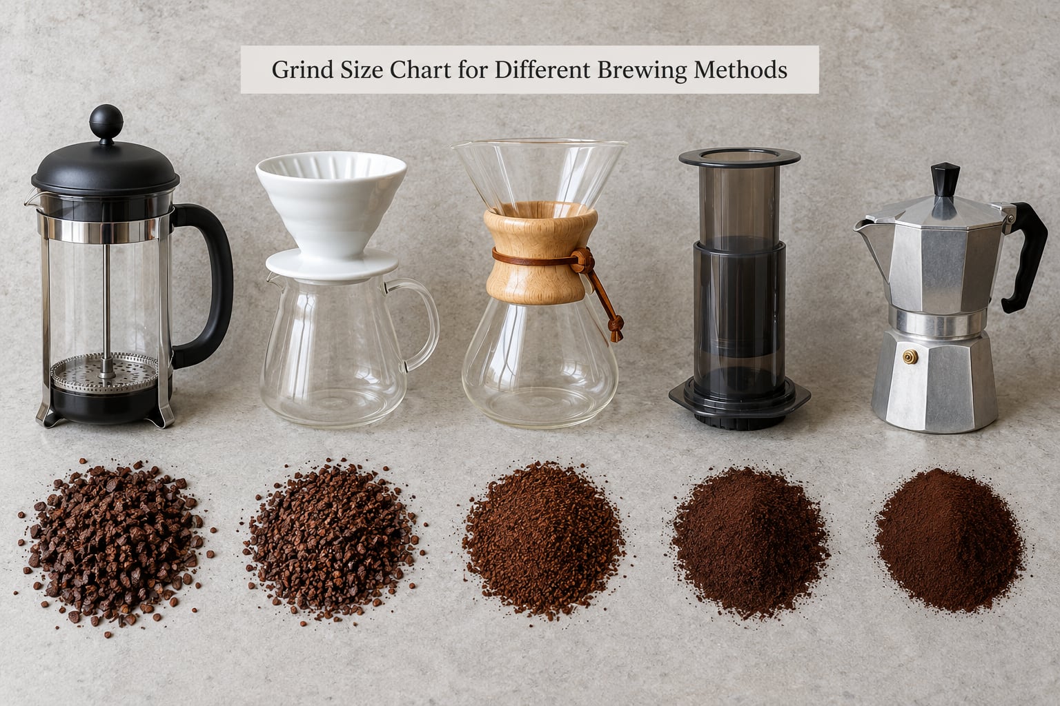 Grind Size Chart for Different Brewing Methods