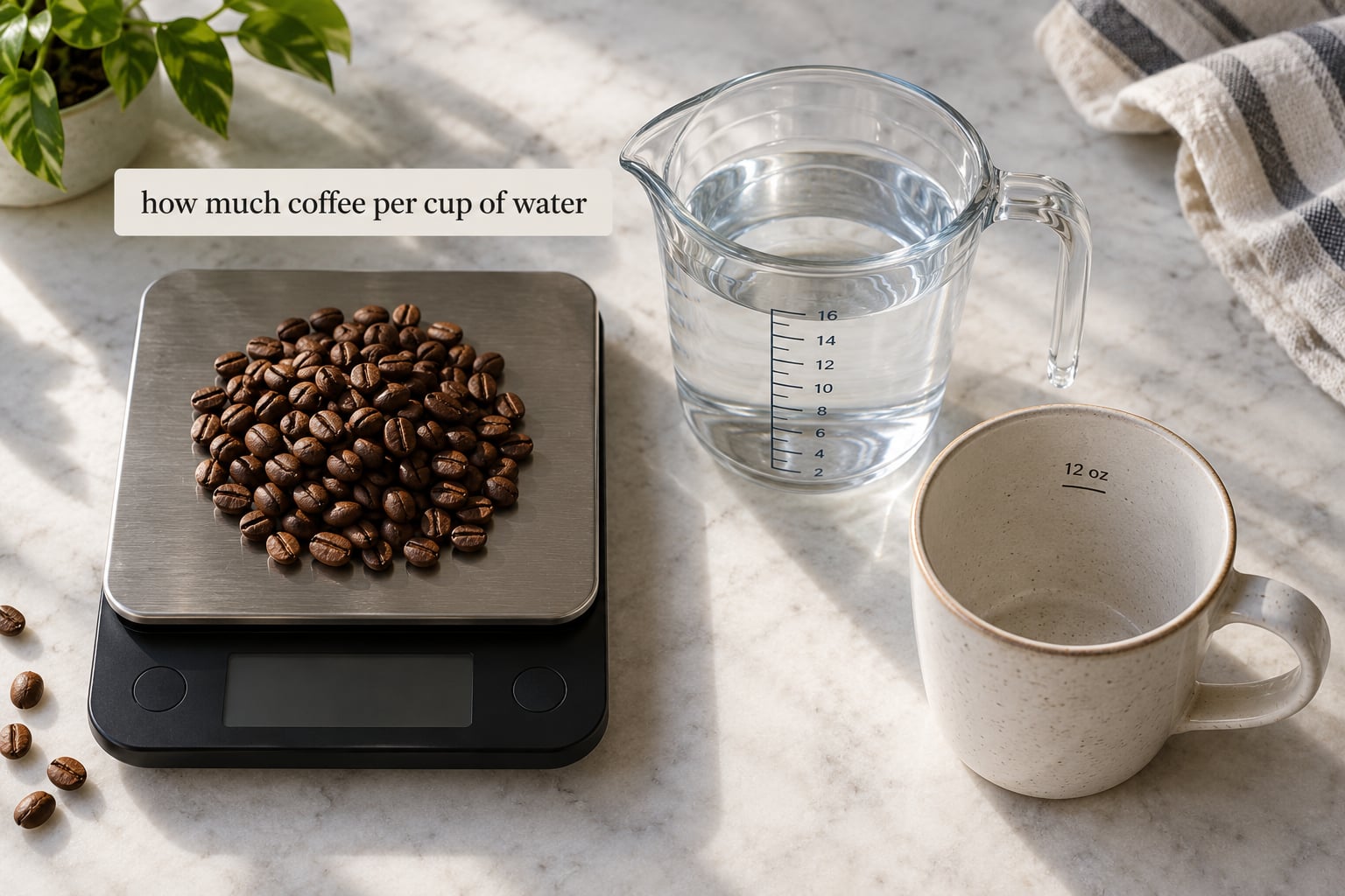 how much coffee per cup of water