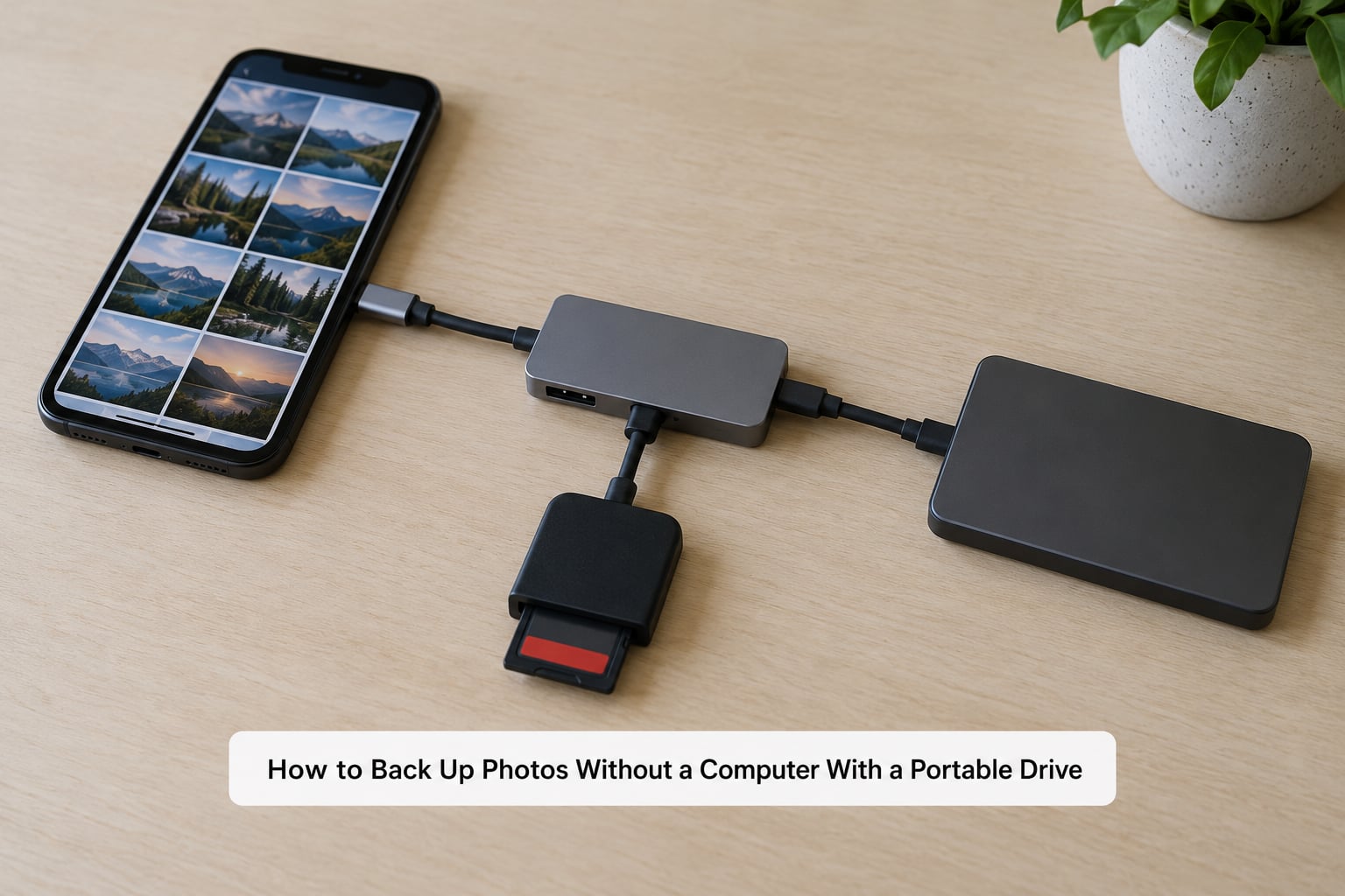 How to Back Up Photos Without a Computer With a Portable Drive