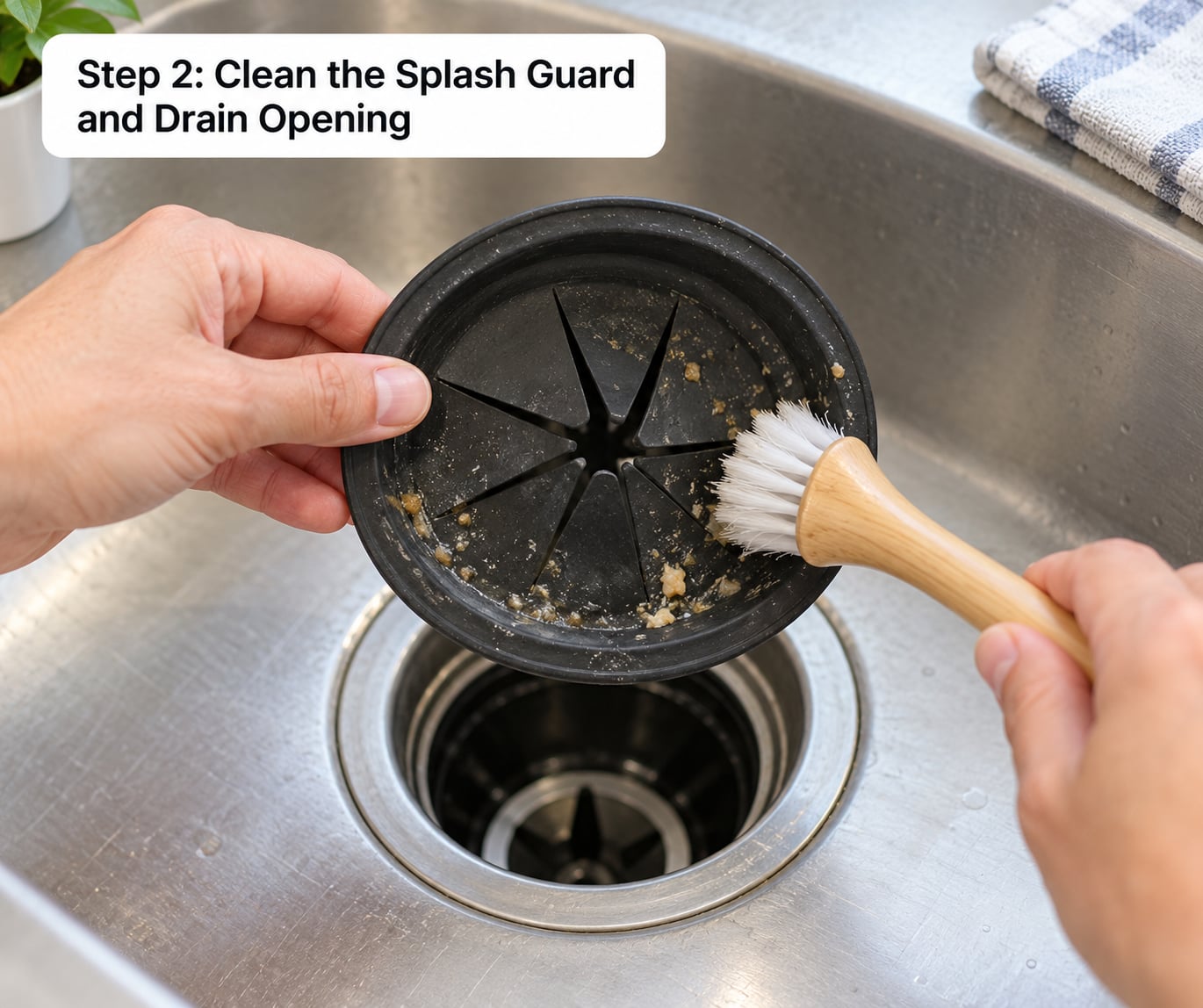 Step 2: Clean the Splash Guard and Drain Opening