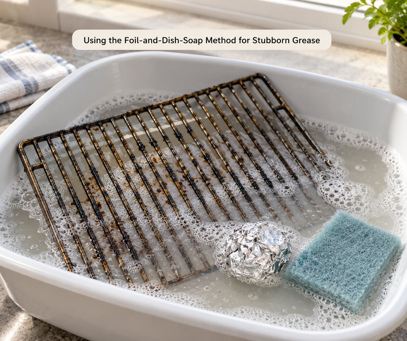Using the Foil-and-Dish-Soap Method for Stubborn Grease