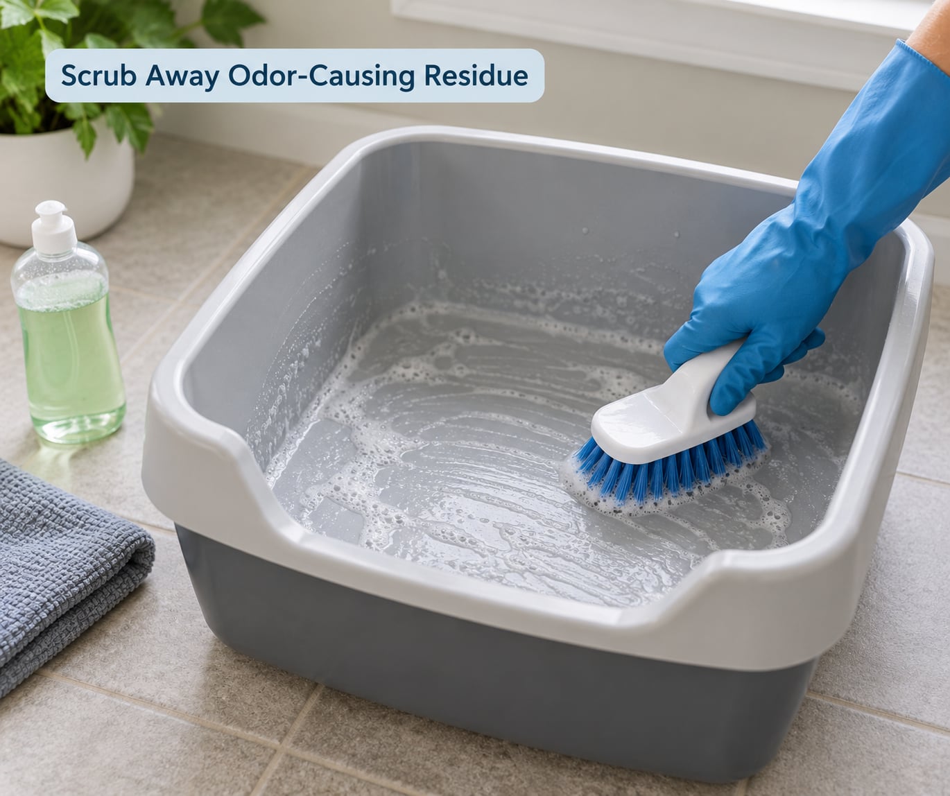 Scrub Away Odor-Causing Residue