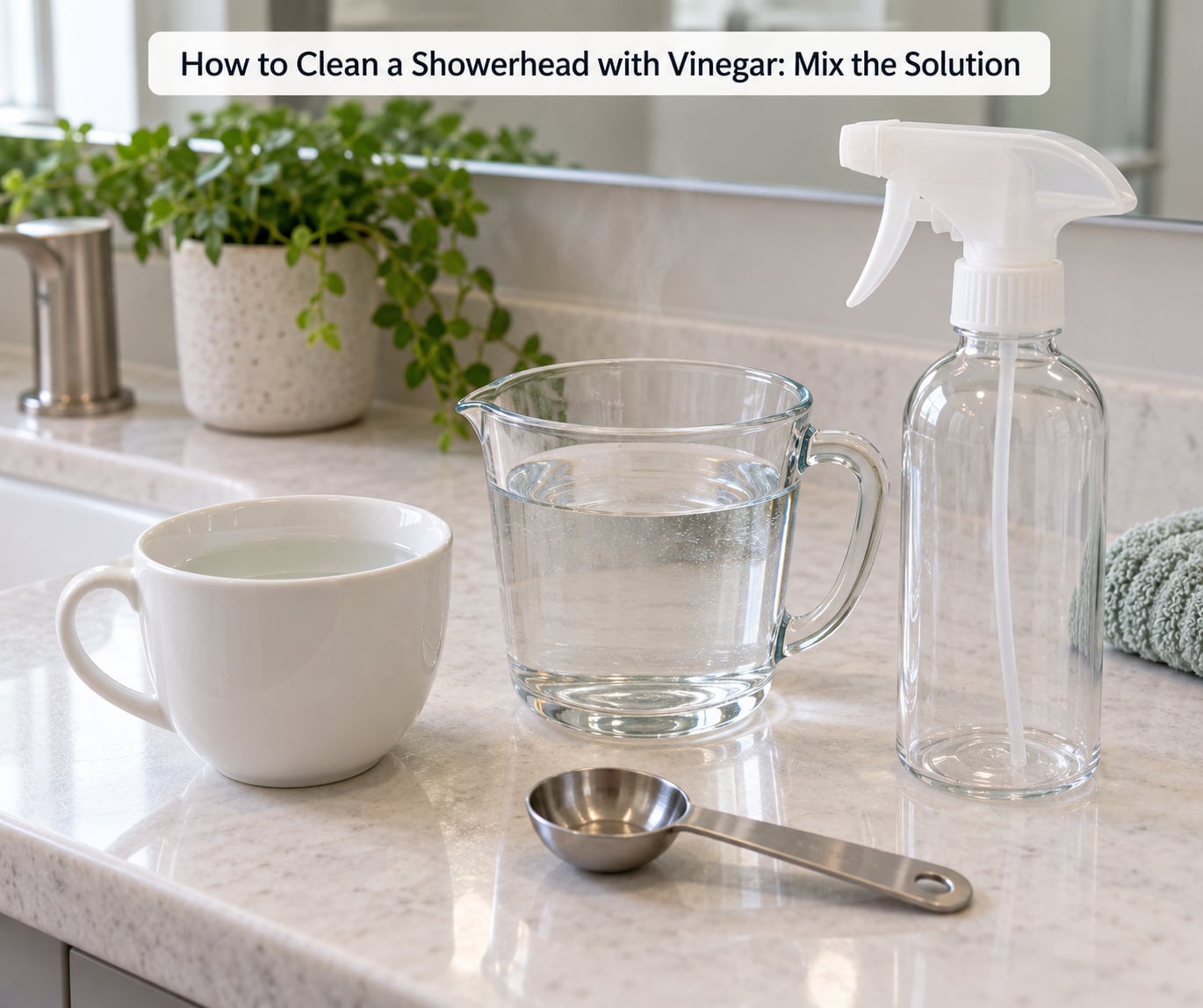 How to Clean a Showerhead with Vinegar: Mix the Solution