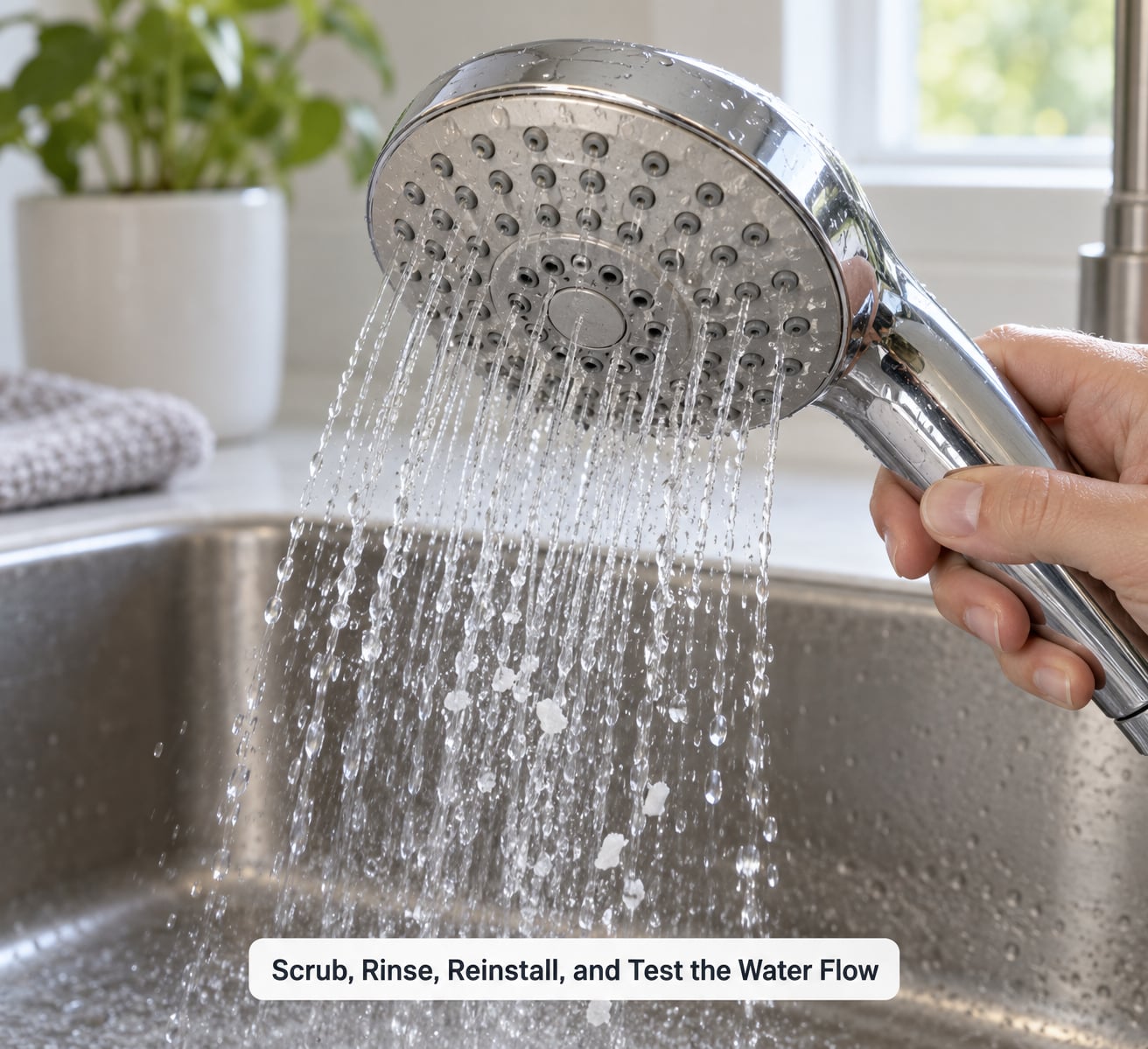 Scrub, Rinse, Reinstall, and Test the Water Flow