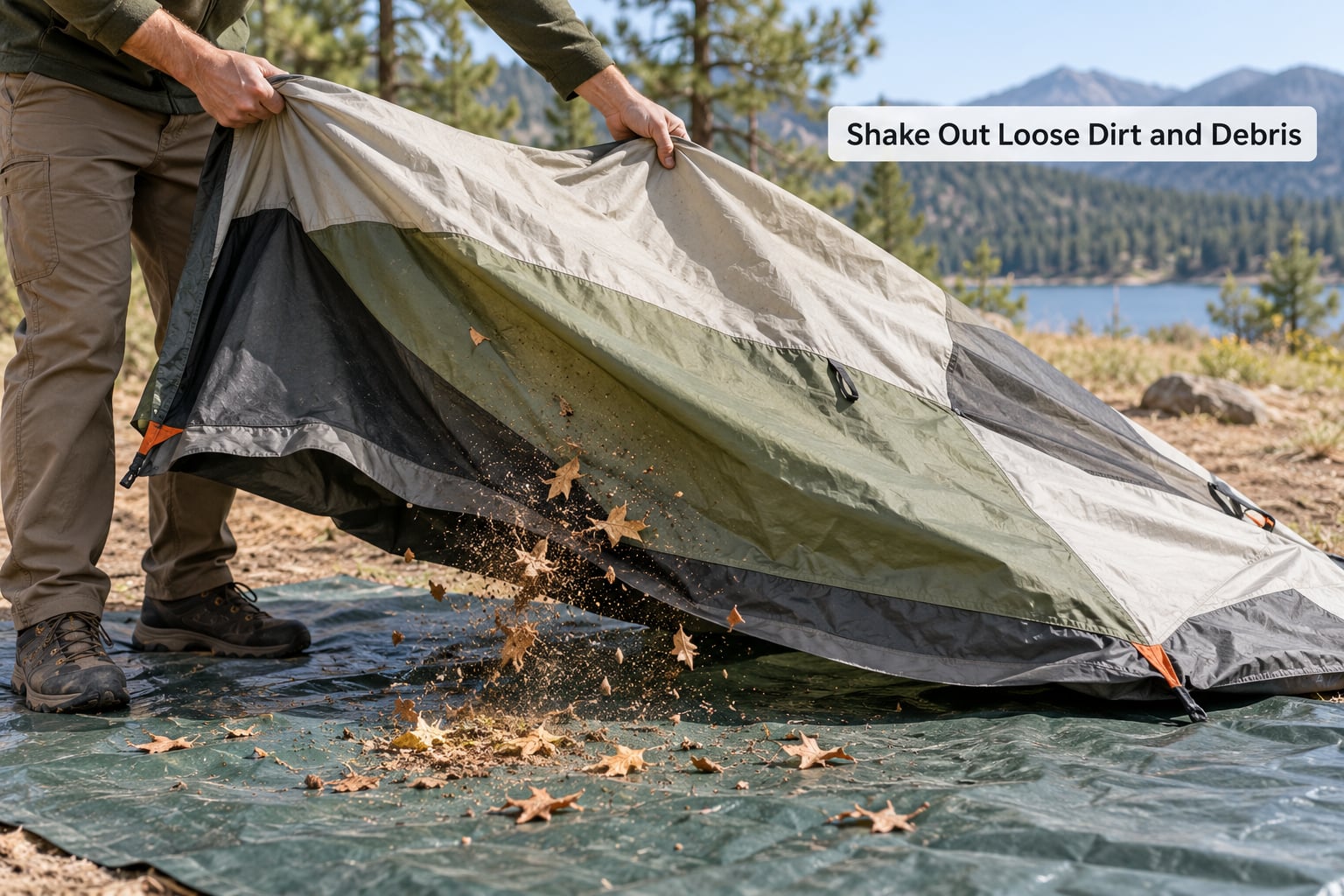 Shake Out Loose Dirt and Debris