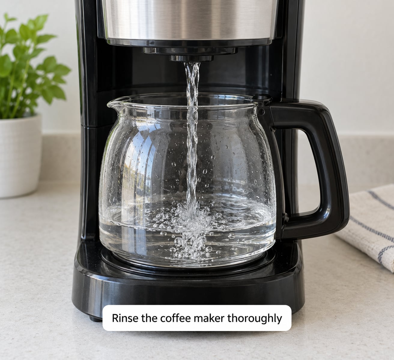 Rinse the coffee maker thoroughly