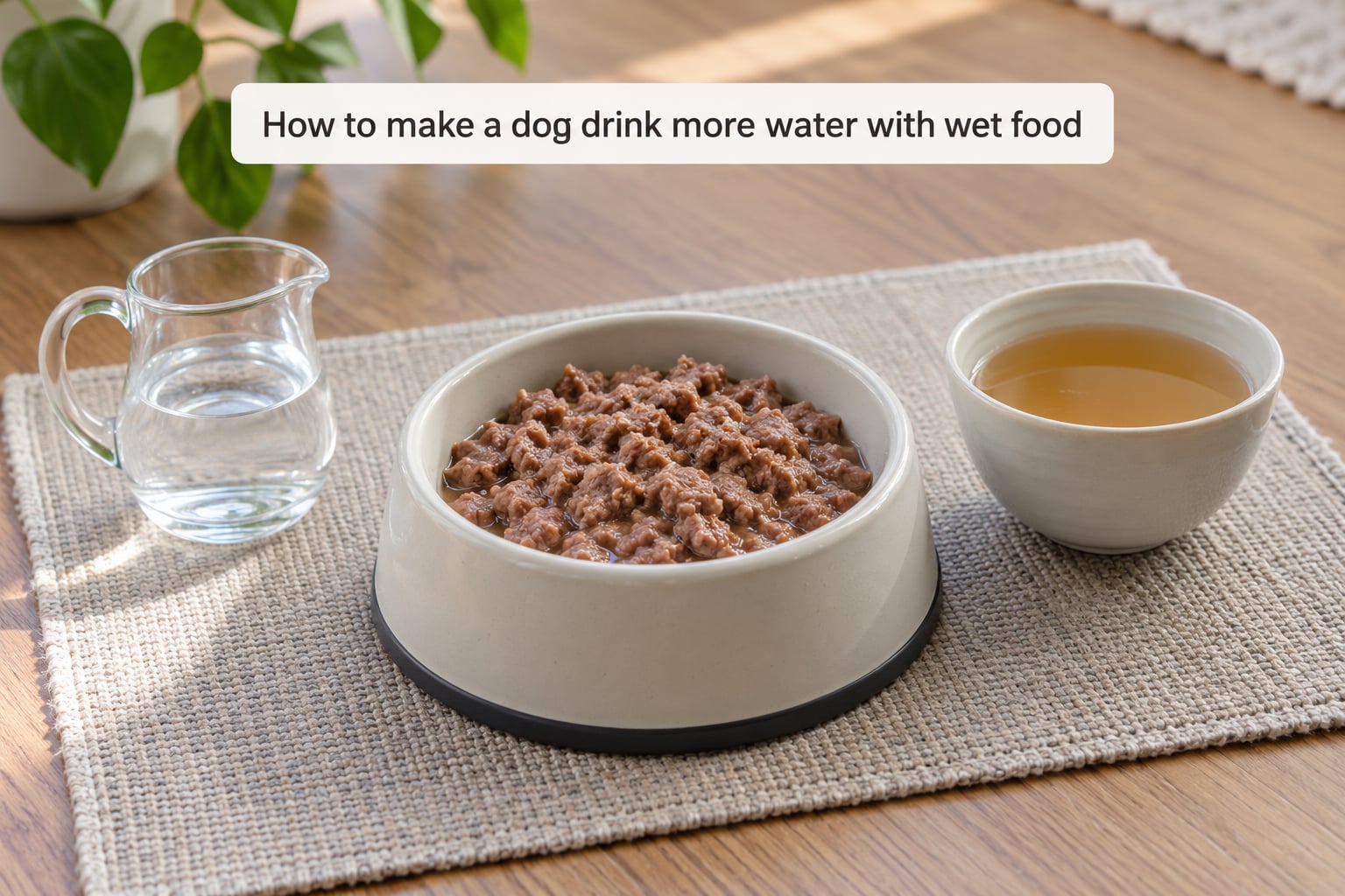 How to make a dog drink more water with wet food