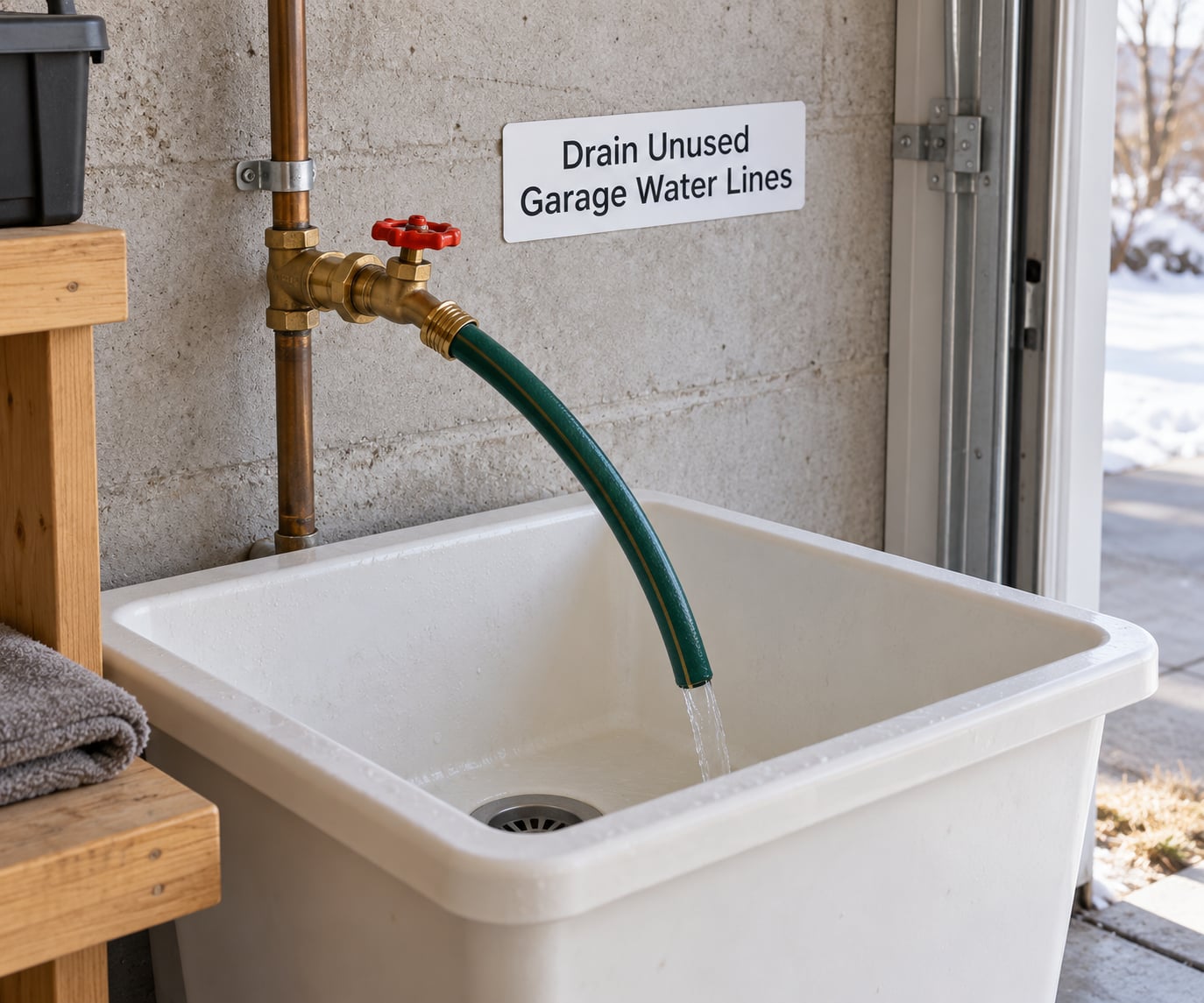 Drain Unused Garage Water Lines