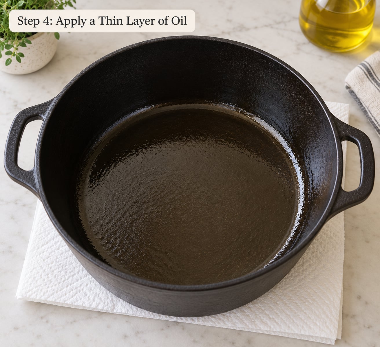 Step 4: Apply a Thin Layer of Oil