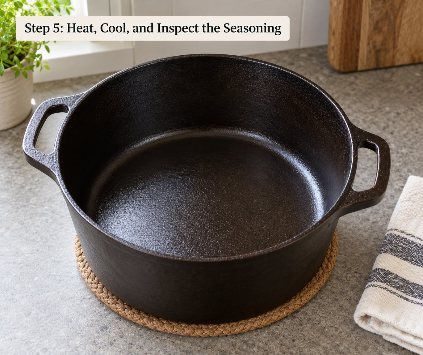 Step 5: Heat, Cool, and Inspect the Seasoning