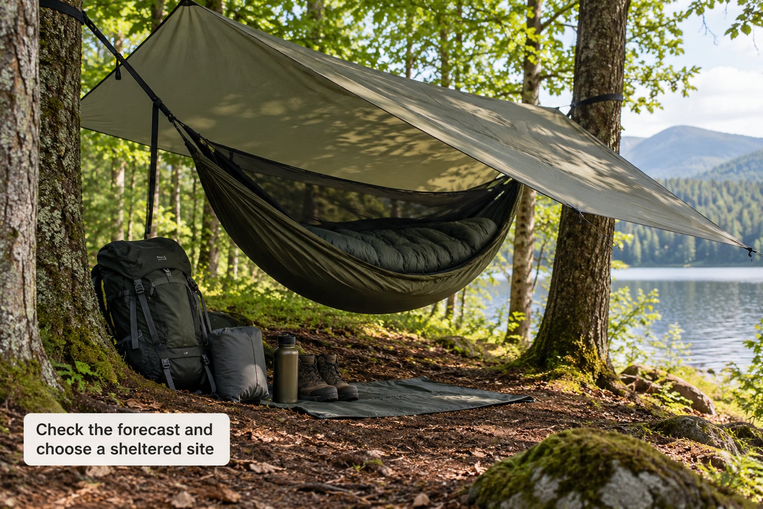 Check the forecast and choose a sheltered site
