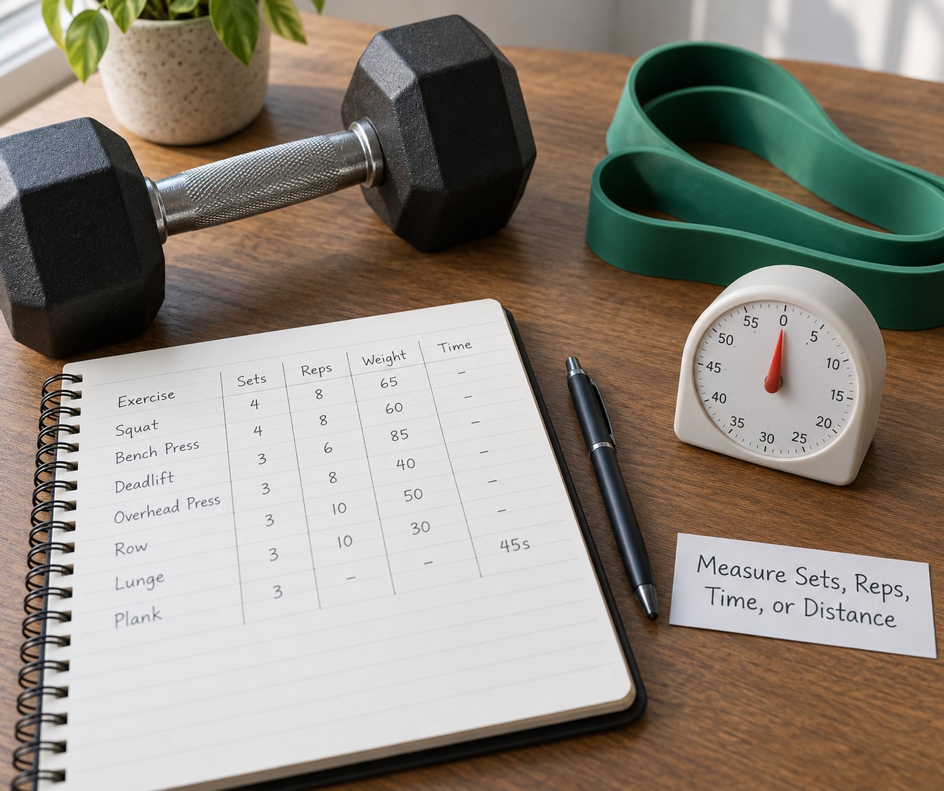 Measure Sets, Reps, Time, or Distance
